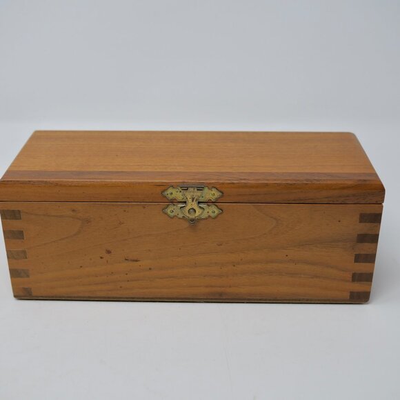 Vintage WM F DRUEKE & Sons Wooden Dovetail Box Dominoes Cribbage Board USA EUC - Picture 9 of 14